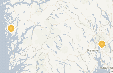 Kart med med nål på restaurantene