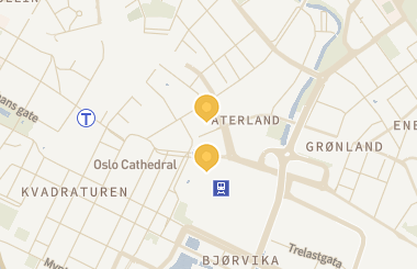 Kart med med nål på restaurantene