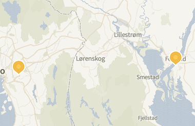 Kart med med nål på restaurantene