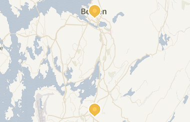 Kart med med nål på restaurantene