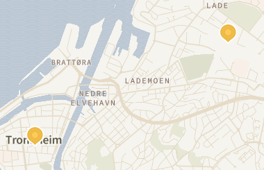 Kart med med nål på restaurantene